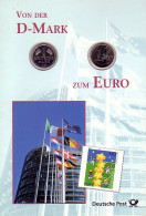 2234 Euro-Einführung Gedenkblatt 1-DM- Und 1-Euro-Münze - Numisbriefe