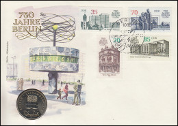 DDR-Numisbrief 750 Jahre Berlin Alexanderplatz 5-Mark-Gedenkmünze SSt 1987 - Invii Numismatici