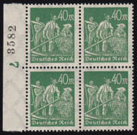 244d Freimarke Arbeiter 40 M, Dunkelolivgrün, Viererblock Mit RZ, Postfrisch ** - Unused Stamps