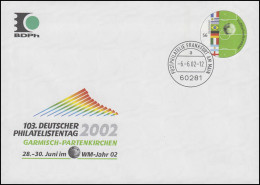 USo 37Y Philatelistentag 2002 Und Fußballweltmeister, VS-O Frankfurt 6.6.2002 - Umschläge - Ungebraucht