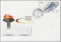 USo 34 Olympiade 2002 Und Eisschnellauf, VS-O Frankfurt 7.2.2002 - Briefomslagen - Ongebruikt
