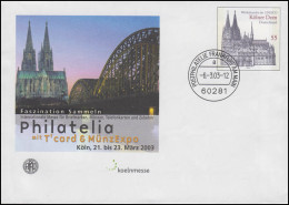 USo 55 PHILATELIA Köln 2003 Und Kölner Dom, VS-O Frankfurt 6.2.2003 - Enveloppes - Neuves