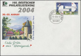 USo 77 Philatelistentag Wernigerode, VS-O Frankfurt 12.8.2004 - Briefomslagen - Ongebruikt