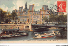 AJSP2-75-0102 - PARIS - L'hôtel De Ville Et Le Pont D'arcole - Bar, Alberghi, Ristoranti