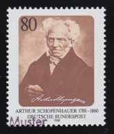 1357 Philosoph Arthur Schopenhauer, Muster-Aufdruck - Plaatfouten En Curiosa