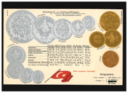 Prägekarte Aegypten Piaster Lira Millièmes Währung Münzen Flagge, Ungebraucht - Other & Unclassified