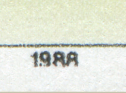 3196 Gedenkstätte Como: Jahreszahl 1988 Am Unterrand Abgeschliffen, Feld 14 ** - Abarten Und Kuriositäten