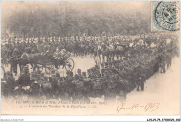 AJSP1-75-0006 - Le Roi Et La Reine D'italie à - PARIS - L'arrivée Du Président De La République - Piazze