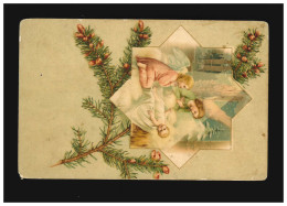 Weihnachten Fröhliche Misteln Engel Wachen über Christkind, Lublin 24.12.1909 - Altri & Non Classificati