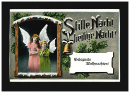 Weihnachten Gesegnete Stille Nacht Heilige Nacht Engel Glocke Detmold 28.12.1917 - Autres & Non Classés