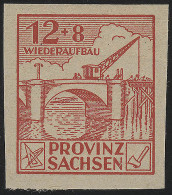 SBZ 88Ba Wiederaufbau 12 Pf, Rot, Geschnitten, ** - Postfris