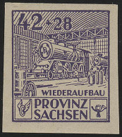 SBZ 89B Wiederaufbau 42 Pf, Dunkelbläulichviolett, Geschnitten, ** - Mint