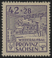 SBZ 89A Wiederaufbau 42 Pf, Dunkelbläulichviolett, Gezähnt, ** - Mint