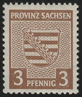 SBZ 74X Provinzwappen 3 Pf, Wz.1X, Gezähnt, ** - Nuevos