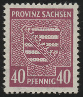 SBZ 84Xc Provinzwappen 40 Pf, Wz.1X, Dunkelbräunlichlila, Gezähnt, ** - Neufs