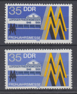 3003 Leipziger Messe 35 Pf. Farbvarianten-Paar Vom Hintergrund ** - Variedades Y Curiosidades