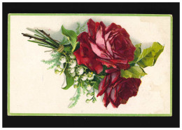 AK Blumen Strauß Rote Rosen Maiglöckchen; Kamenz (Sachsen) 4.5.1919 - Sonstige & Ohne Zuordnung