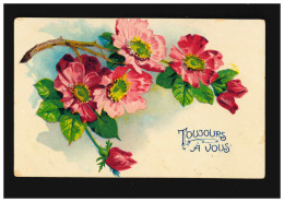 AK Blumen Zweig Mit Rosa Blüten Toujours À Vous Belgien, Verviers 24.1.1908 - Autres & Non Classés