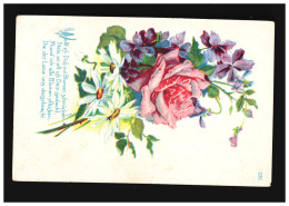 AK Blumen Veilchen Rose Margeriten, Wollt Ich Dich Mit Blumen, Dünsbach 1.3.1914 - Otros & Sin Clasificación