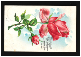 AK Blumen Rote Rose Zweig Das Ist Die Heimliche Stunde, Delmenhorst 15.3.1913 - Andere & Zonder Classificatie