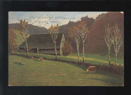 Landwirtschaft Bauernhaus Mit Birken Malerei E.Harbers, Griesbach 7.8.1920 - Autres & Non Classés