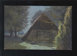 Landwirtschaft Bauernhaus Im Mondschein Reetdach Photochromie, Ungebraucht - Sonstige & Ohne Zuordnung