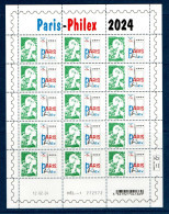 France 2024.Feuille Paris Philex.**N° Non Contractuel - Full Sheets