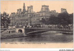 AJSP8-75-0727 - PARIS - L'hôtel De Ville Et Le Pont D'arcole - Cafés, Hotels, Restaurants