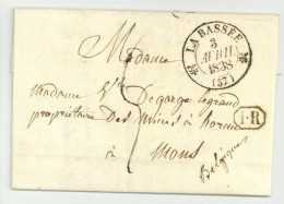 LA BASSEE Pour Mons Belgique 1838 Par Tournai - 1801-1848: Précurseurs XIX