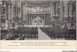 AJSP11-75-1076 - PARIS - Intérieur De La Madeleine - Une Seule Nef Dont La Voûte Est Divisée En 3 Coupoles - Eglises