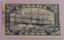 CANADA YT 169 OBLITERE "VOILIER LE ROYAL WILLIAM" ANNÉE 1933 - Oblitérés