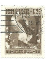 Vaticano 1956; Santa Rita Da Cascia : Lire 25 Bruno, Usato. - Gebraucht