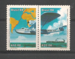 Brasil 1984 Aviation Pair Y.T. 1671A ** - Unused Stamps