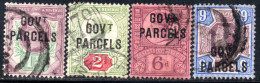 3075. 1887-1900 4 GOVERNMENT PARCELS STAMPS LOT. - Officials