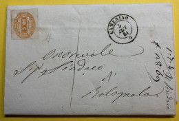 1865 CAMERINO X BOLOGNOLA CON 10 CENT SEGNATASSE NON ANNULLATO - Storia Postale