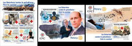 Centrafrica 2023, Rotary Against Malaria, Red Cross, 4val In BF +2BF - Enfermedades