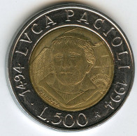 Italie Italia 500 Lire 1994 Mathématicien Luca Pacioli KM 187 - 500 Liras