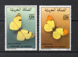 MAROC N°  1017 + 1018    NEUFS SANS CHARNIERE  COTE 6.00€    PAPILLON ANIMAUX FAUNE  VOIR DESCRIPTION - Maroc (1956-...)