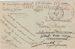 Cachet Ambulant COLOMB BECHAR à AIN SEFRA 1917 Sur Carte Postale Cachet Militaire 1er étranger  - Extrême Sud Algérie - Covers & Documents