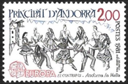 ANDORRE  -   YT N°293  - Europa  - Danses Traditionnelles   Année  1981   - Neuf - Ongebruikt