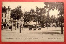 42 - LOIRE - ROANNE - CPA  - Place De L'Hotel De Ville Et Rue Jean Jaurès -  éd Prieur - Roanne