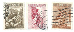 Vaticano 1956; Posta Aerea: Arcangelo Gabriele. Lire 25 + Lire 50 + Lire 100, Used. - Luftpost