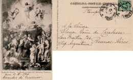ITALY 1904 POSTCARD SENT FROM ROMA TO BUENOS AIRES - Marcofilía