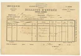 BAYONNE Bulletin D'entrée Chemins De Fer Du Midi 1865 - Documenti Storici