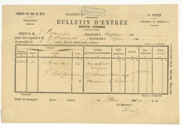 BAYONNE Bulletin D'entrée Chemins De Fer Du Midi 1865 - Historische Dokumente