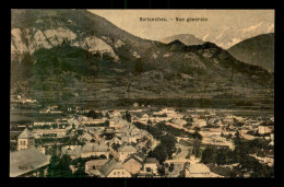 74 - SALLANCHES - VUE GENERALE - CARTE TOILEE ET COLORISEE - Sallanches