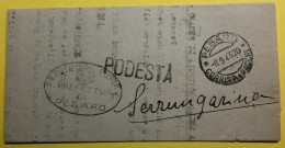 1943 SETTEMBRE 8 DA PESARO IN FRANCHIGIA X SERRAUNGHERINA DATA STORICA - Poststempel