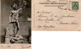 ITALY 1904 POSTCARD SENT FROM FIRENZE TO BUENOS AIRES - Marcophilia