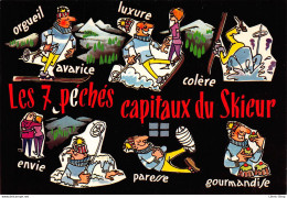 Les 7 Pêchés Capitaux"  Du Skieur  Cpm GF ( ͡♥ ͜ʖ ͡♥) ♥ - Humour
