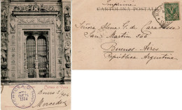 ITALY 1904 POSTCARD SENT FROM MILANO TO BUENOS AIRES - Marcophilie